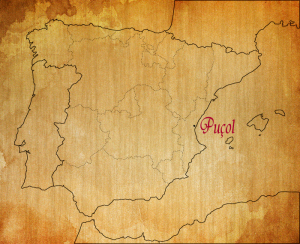 Puçol en el mapa de España.