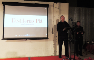 José Mateu Pla performs his speech at the celebration of the 125th anniversary of Destilerías Plà